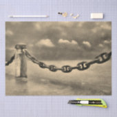 Nautic Summer Beach Front Sepia Brown Wasserfarbe Seidenpapier (Handwerk)