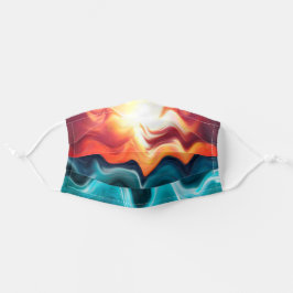 Nautic Summer Ocean Sunset Colors Abstrakt Art Mund-Nasen-Maske Aus Stoff
