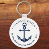 Nautic Theme Anchor Custom Navy Schlüsselanhänger (Vorderseite)