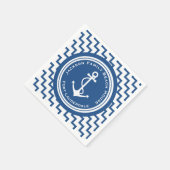 Nautic Theme Anchor Family Beach House Party Serviette (Ecke)