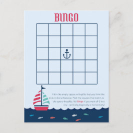 Nautic Theme - Baby Shower Bingo Game Einladungspostkarte
