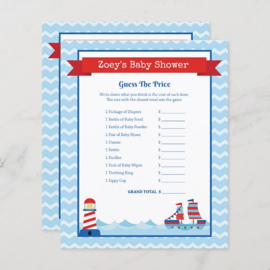 Nautic Theme Baby Showspiel (Vorne/Hinten)