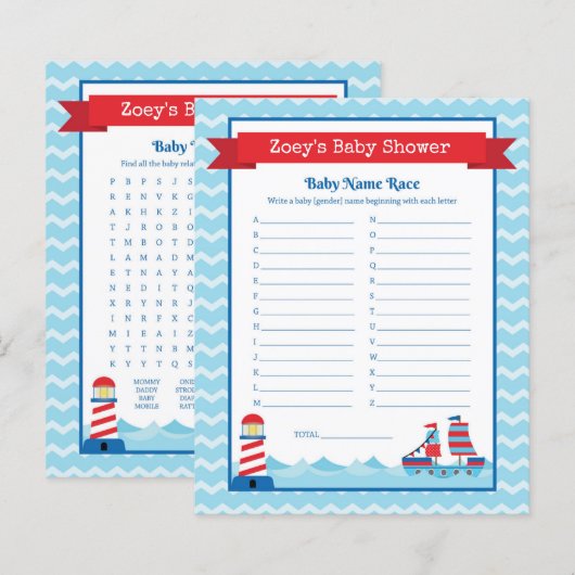 Nautic Theme Baby Showspiel (Vorne/Hinten)