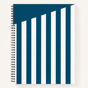 Nautic Theme Blue and White Stripes Notizblock