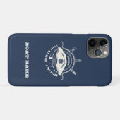 Nautic Theme Boat Name Navy Blue Case-Mate iPhone Hülle (Rückseite (Horizontal))