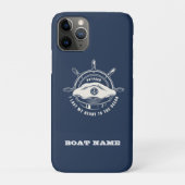 Nautic Theme Boat Name Navy Blue Case-Mate iPhone Hülle (Rückseite)