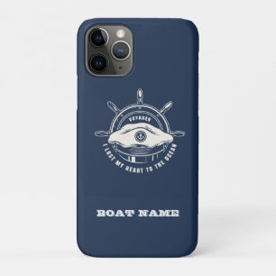 Nautic Theme Boat Name Navy Blue Case-Mate iPhone Hülle