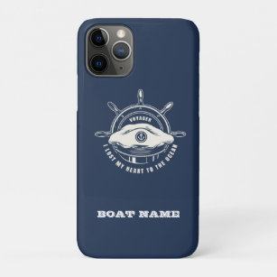 Nautic Theme Boat Name Navy Blue Case-Mate iPhone Hülle