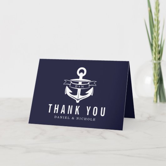 Nautic Theme Dankeschön Karten | Hochzeiten (Vorderseite)