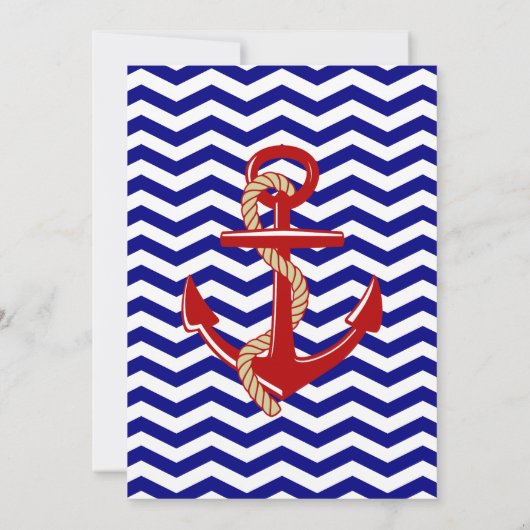 Nautic Theme Geburtstagsparty Einladung (Rückseite)