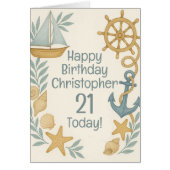 Nautic Theme Happy Birthday Card (Vorne)