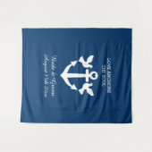 Nautic Theme Hochzeit benutzerdefiniertes Foto Hin Wandteppich (Vorderseite (Horizontal))