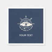 Nautic Theme Navy Blue Your Text Serviette (Vorderseite)