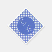 Nautic Theme - Navy Kariert Monogram Paper Napkins Serviette (Ecke)