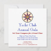 Nautic Theme Party - Yacht, Segelclub, Jacht Einladung (Rückseite)