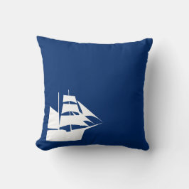 Nautic Theme Sailboat Blue Kissen