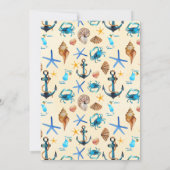 Nautic Theme Seashells Birthday Einladung (Rückseite)
