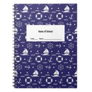 Nautic Theme Student Notebook Notizblock