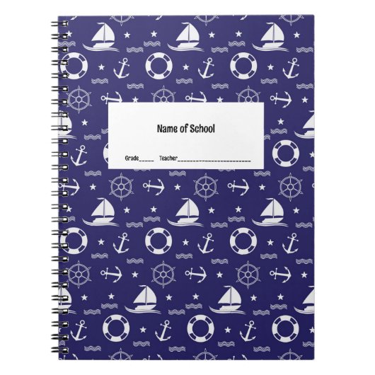 Nautic Theme Student Notebook Notizblock (Vorderseite)