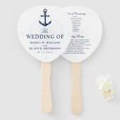 Nautic Theme Wedding Anchor Custom Navy Fächer (Vorne und Hinten)