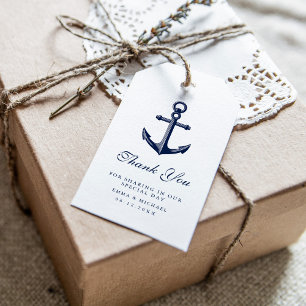 Nautic Theme Wedding Anchor Custom Navy Geschenkanhänger