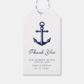Nautic Theme Wedding Anchor Custom Navy Geschenkanhänger (Vorderseite)