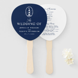 Nautic Theme Wedding Lighthouse Custom Navy Fächer