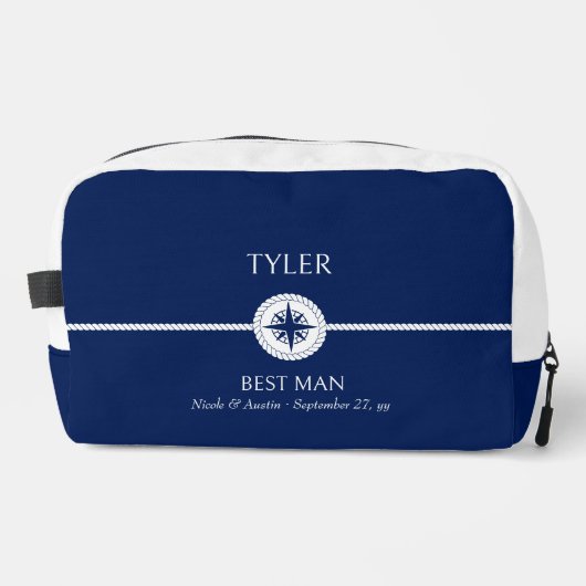 Nautic Theme Wedding Party Trauzeuge Toilettentasc Waschbeutel (Vorderseite)