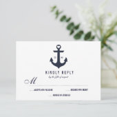 Nautic Theme Wedding RSVP | Hochzeit (Stehend Vorderseite)