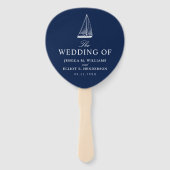 Nautic Theme Wedding Sailboat Custom Navy Fächer (Vorderseite)