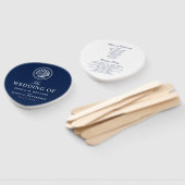 Nautic Theme Wedding Seashell Custom Navy Fächer (Non-assembled)