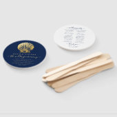 Nautic Theme Wedding Seashell Gold Navy Blue Fächer (Non-assembled)