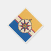 Nautic Theme Windrose Compass Vintag Marina Serviette (Ecke)