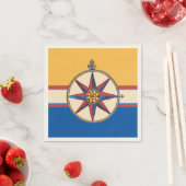 Nautic Theme Windrose Compass Vintag Marina Serviette (Beispiel)