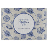 Nautic Themed Blue Seashell Custom Cutting Board Schneidebrett (Vorderseite)