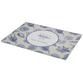 Nautic Themed Blue Seashell Custom Cutting Board Schneidebrett (Ecke)