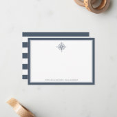 Nautic Themed | Compass Rose Slate NoteCard Mitteilungskarte (Vorderseite/Rückseite Beispiel)