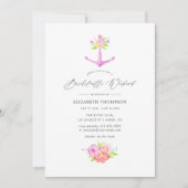 Nautic Themed Floral Bachelorette Weekend Einladung (Vorderseite)