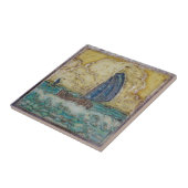 Nautic Themed Motif Sailboat Vintage Kunst Fliese (Seite)