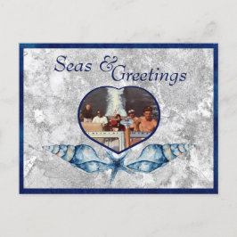 Nautic-themed Seas & Greetings Holiday Postcard Feiertagspostkarte