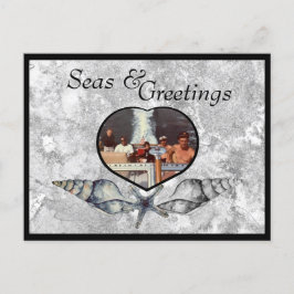 Nautic-themed Seas & Greetings Holiday Postcard Feiertagspostkarte