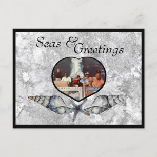 Nautic-themed Seas & Greetings Holiday Postcard Feiertagspostkarte