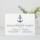 Nautic Themed | Vintage Ankerbeteiligungspartei Einladung (Stehend Vorderseite)