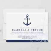 Nautic Themed | Vintage Ankerhochzeit Einladung (Vorderseite)
