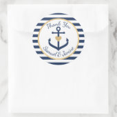 Nautic themed Wedding Danke Stickers (Tasche)