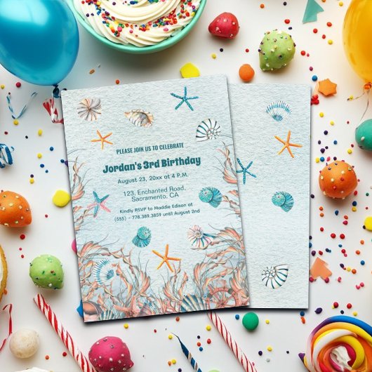 Nautic Under Sea 3rd Birthday Einladung