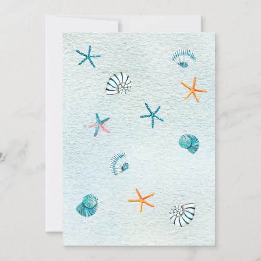 Nautic Under Sea 3rd Birthday Einladung (Rückseite)