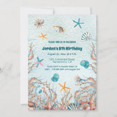 Nautic Under Sea 8. Geburtstag Einladung (Vorderseite)