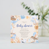 Nautic under Sea Baby Shower Einladung (Stehend Vorderseite)