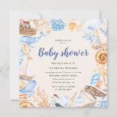 Nautic under Sea Baby Shower Einladung (Vorderseite)